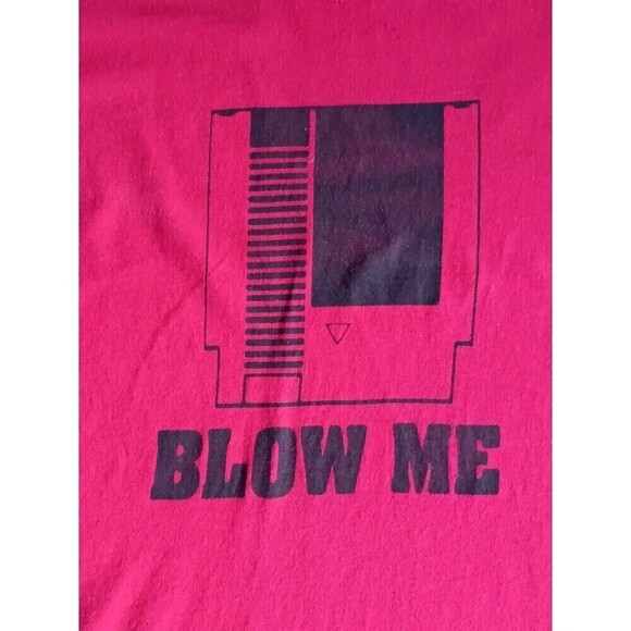 Blow Me Nintendo Nes T-Shirt Men's Size Large Red Graphic - Picture 2 of 8